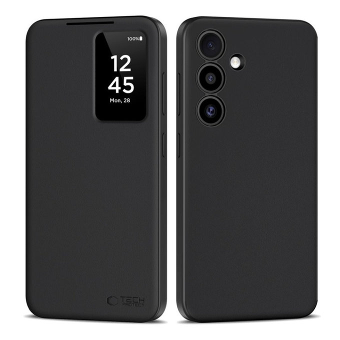 Hülle Smart Wallet für Samsung S25, Matte Black, Tech-Protect