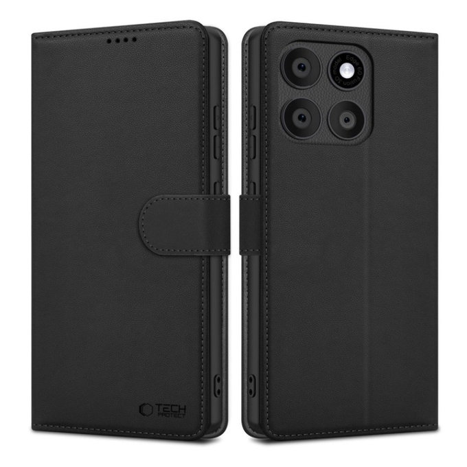 Hülle Wallet für Motorola Edge 60 / 60 Fusion, schwarz, Tech-Protect