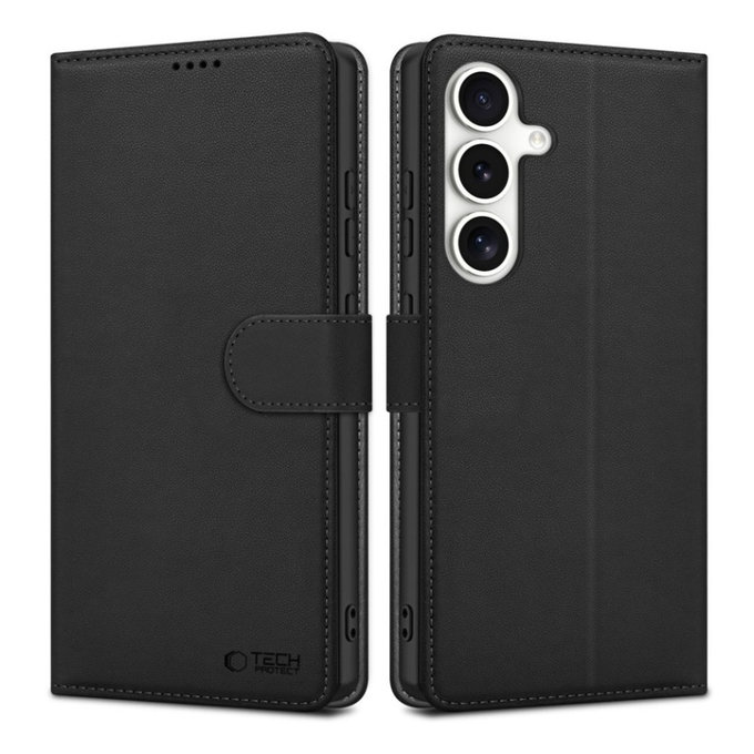 Hülle Wallet für Samsung S25 FE, schwarz, Tech-Protect