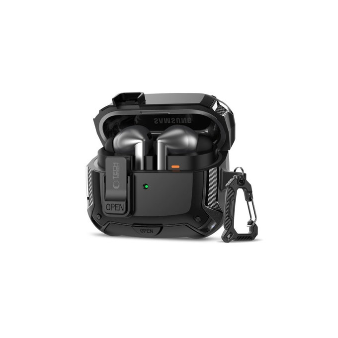 Kopfhörer-Hülle Carbonox MagSafe für Samsung Buds 3 / 3 FE / 3 Pro, schwarz, Tech-Protect