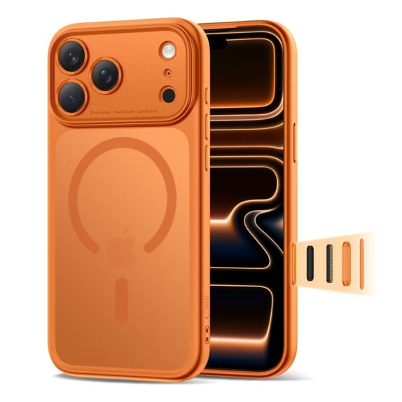 Hülle MagPeak MagSafe CC für iPhone 17 Pro Max, Matte Cosmic Orange, Tech-Protect