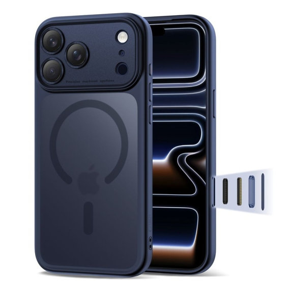 Hülle MagPeak MagSafe CC für iPhone 17 Pro, Matte Deep Blue, Tech-Protect