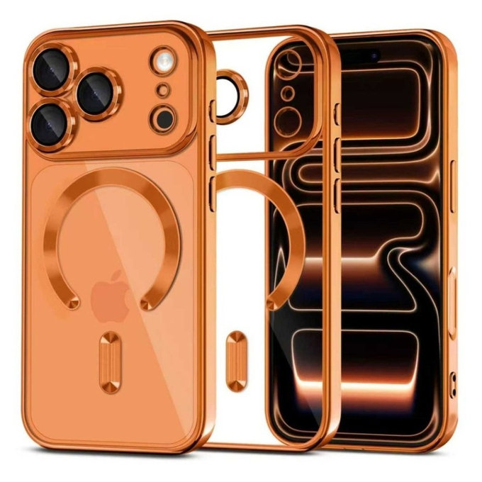 Hülle MagFlex MagSafe für iPhone 17 Pro Max, Shiny Cosmic Orange, Tech-Protect