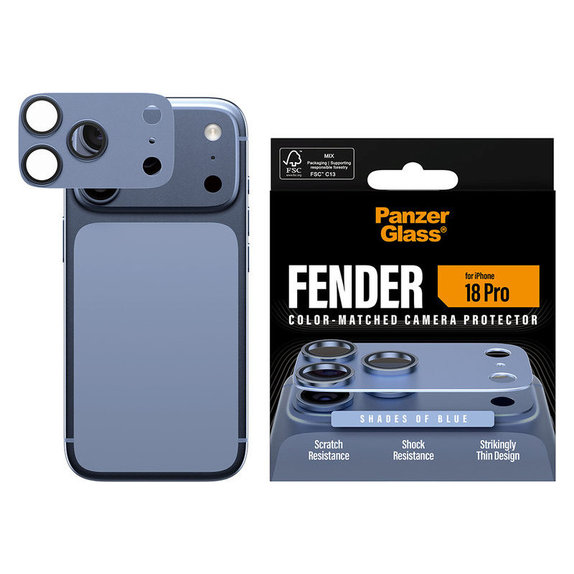 Fender Kameraobjektivschutz für iPhone 18 Pro, Italian Blue, PanzerGlass