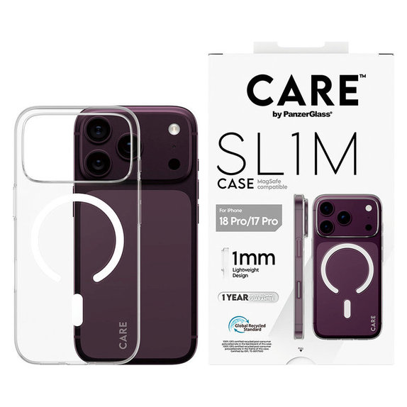 Hülle SL1M mit MagSAFE für iPhone 18 Pro/17 Pro/16e, Transparent, PanzerGlass