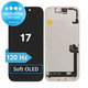 Display Soft OLED 120Hz für iPhone 17, Touchscreen-Glas mit Rahmen, FixPremium PRO