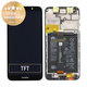 Huawei Y5 Prime (2018) - LCD Display + Touchscreen Front Glas + Rahmen + Akku Batterie (Schwarz) - 02351XHU, 02352CQV