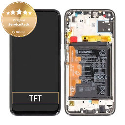 Huawei P40 lite - LCD Display + Touchscreen Front Glas + Rahmen + Akku Batterie (Breathing Crystal) - 02353KFV Genuine Service Pack