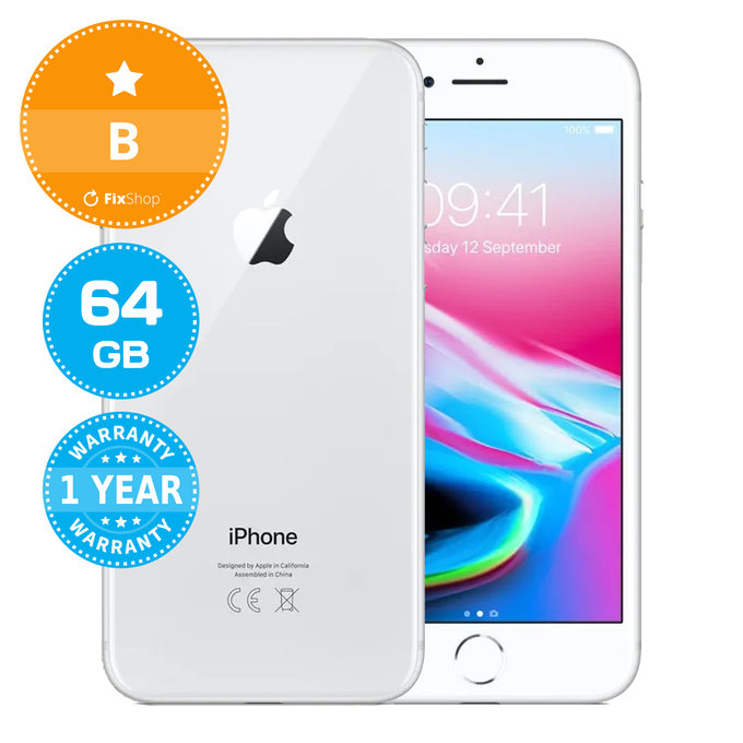 Apple iPhone 8 Silver 64GB B Refurbished