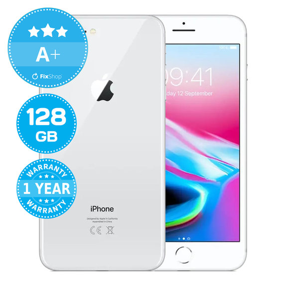 Apple iPhone 8 Plus Silver 128GB A+ Refurbished