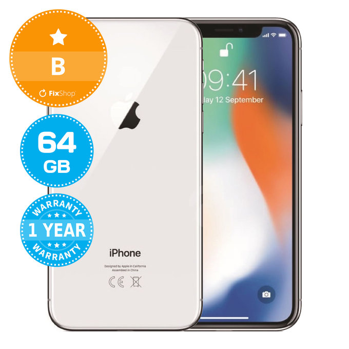 Apple iPhone X Silver 64GB B Refurbished