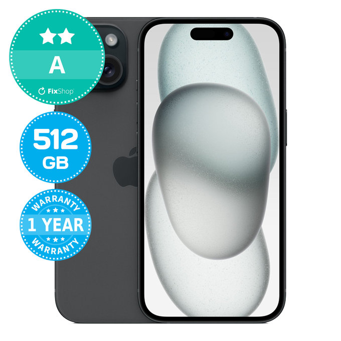 Apple iPhone 15 Black 512GB A Refurbished