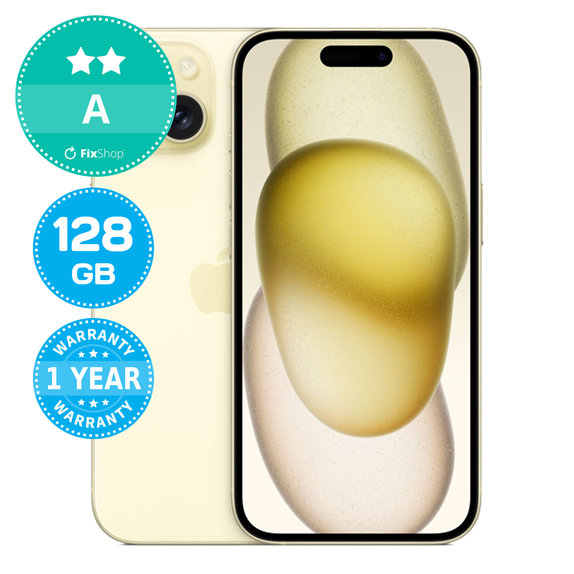 Apple iPhone 15 Yellow 128GB A Refurbished