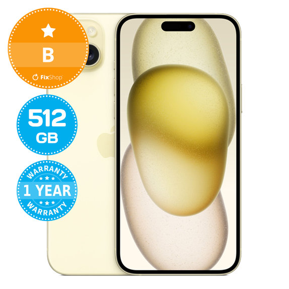 Apple iPhone 15 Plus Yellow 512GB B Refurbished
