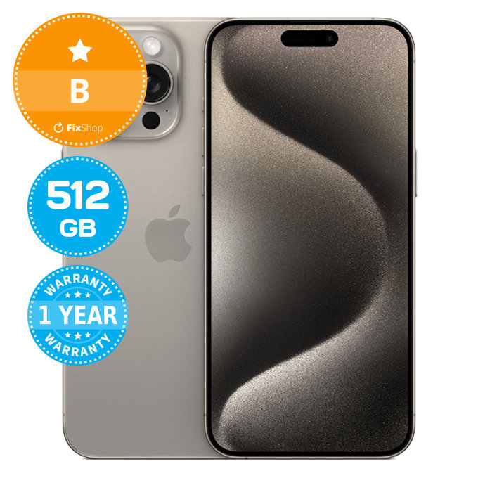 Apple iPhone 15 Pro Max Natural Titanium 512GB B Refurbished