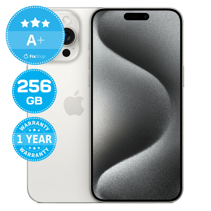 Apple iPhone 15 Pro Max White Titanium 256GB A+ Refurbished