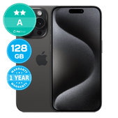 Apple iPhone 15 Pro Black Titanium 128GB A Refurbished