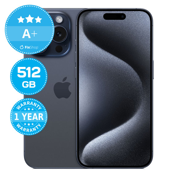 Apple iPhone 15 Pro Blue Titanium 512GB A+ Refurbished