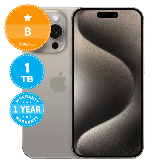 Apple iPhone 15 Pro Natural Titanium 1TB B Refurbished