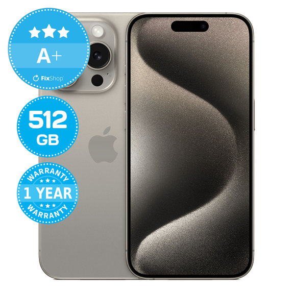 Apple iPhone 15 Pro Natural Titanium 512GB A+ Refurbished