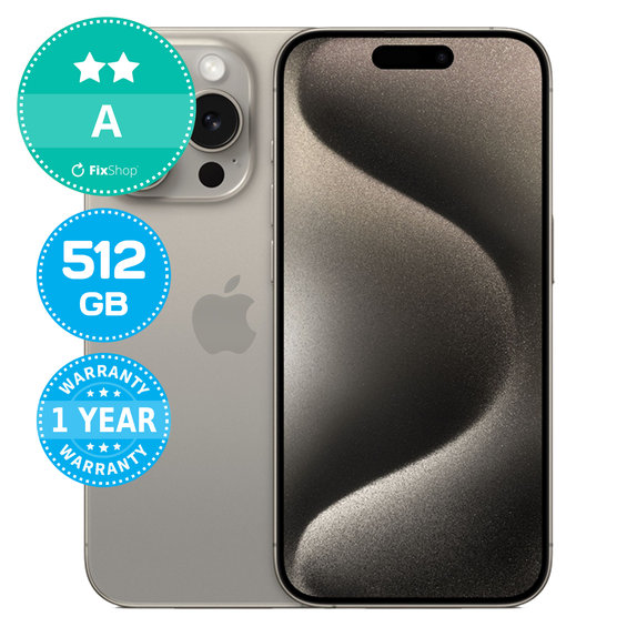 Apple iPhone 15 Pro Natural Titanium 512GB A Refurbished