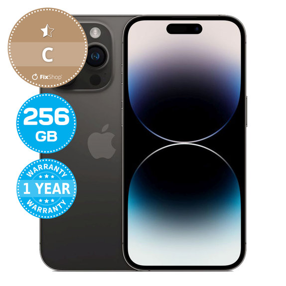 Apple iPhone 14 Pro Space Black 256GB C Refurbished
