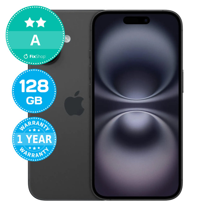 Apple iPhone 16 Black 128GB A Refurbished