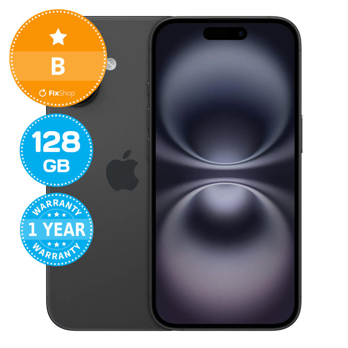 Apple iPhone 16 Black 128GB B Refurbished