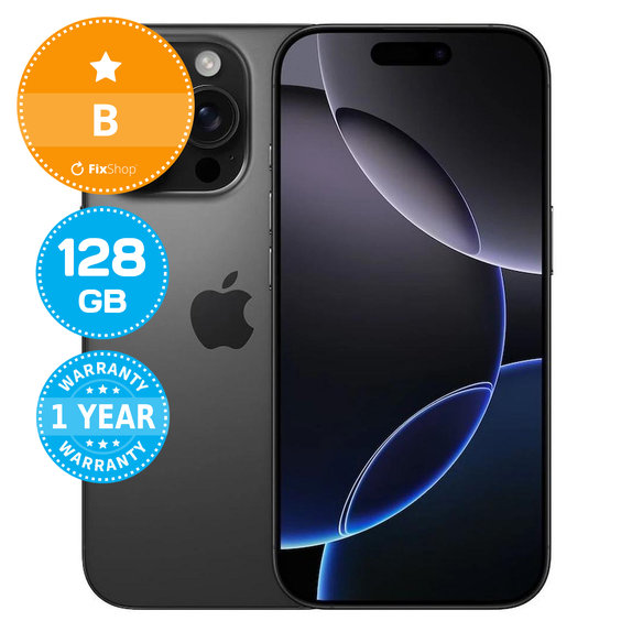 Apple iPhone 16 Pro Black Titanium 128GB B Refurbished