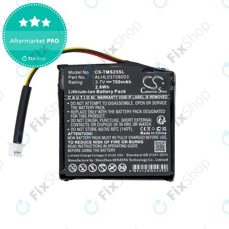 Batterie für TomTom Star 20, 700mAh, Li-Ion, 3.7V, ALHL03708003, HQ