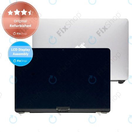 Apple MacBook Air 13" A1932 (2019), 13" A2179 (2020) - LCD Display + Frontglas + Abdeckung (Silver) Original Refurbished