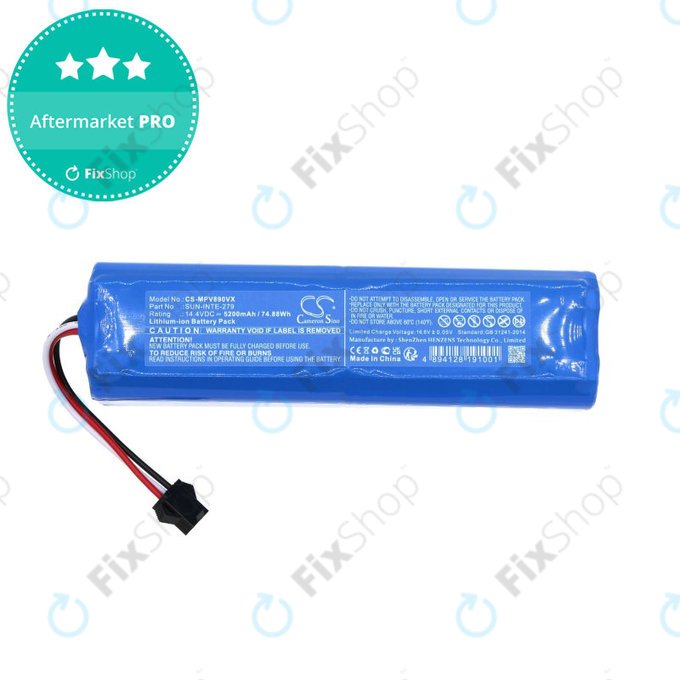Batterie für Mamibot ExVac 890, 5200mAh, Li-Ion, 14.4V, SUN-INTE-279, HQ