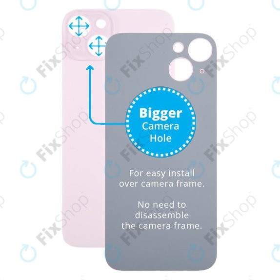 Apple iPhone 15 Plus - Backcover Glas Vergrössertes Ringloch für die Kamera (Pink)