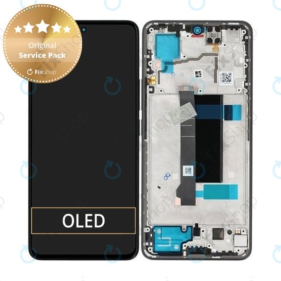 Xiaomi Redmi Note 13 Pro 5G - LCD Display + Touchscreen Front Glas + Rahmen (Midnight Black) - 5600020N1600 Genuine Service Pack