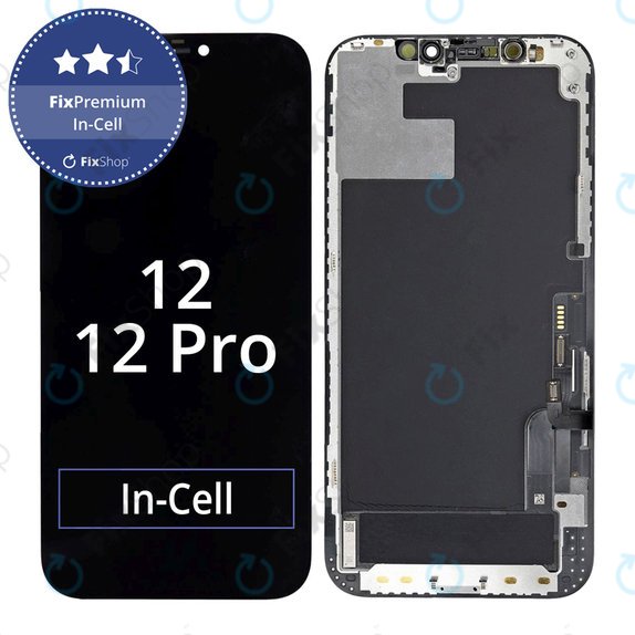Display In-Cell FHD für iPhone 12, 12 Pro, Touchscreen-Glas mit Rahmen, FixPremium