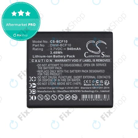 Akku batterie für Panasonic Lumix DMW-BCF10, 940mAh, Li-Ion, 3.7V, DMW-BCF10, HQ
