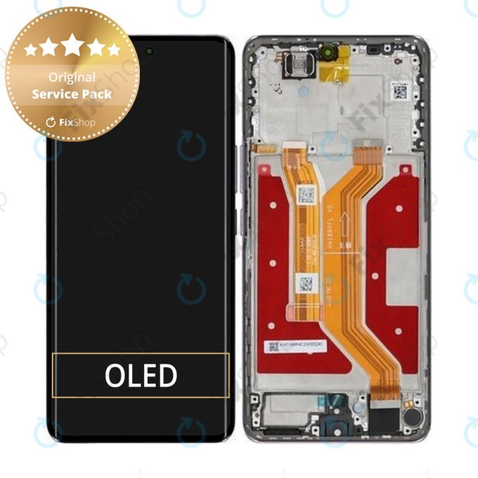 Honor Magic7 Lite - LCD Display + Touchscreen Front Glas + Rahmen (Titanium Purple) - 0235AMMP Genuine Service Pack