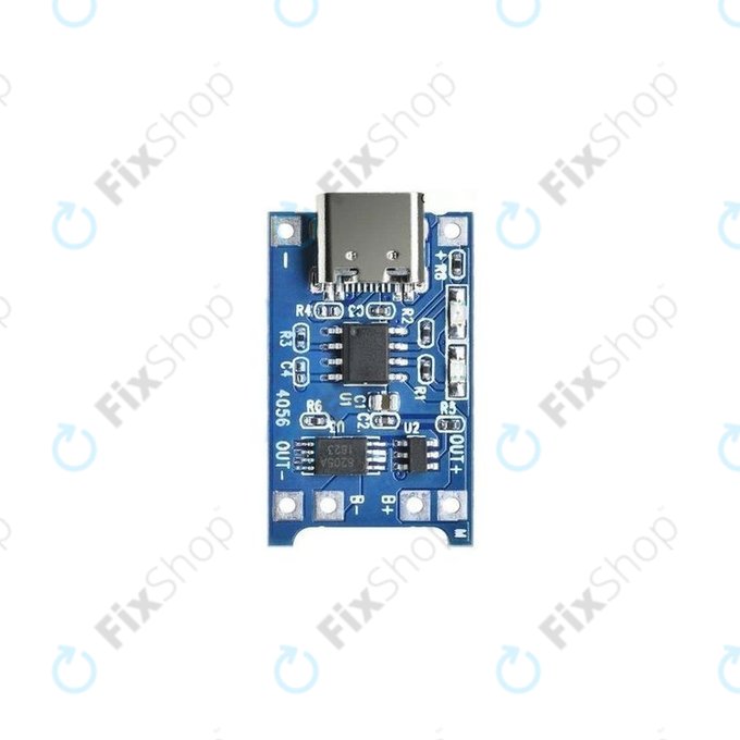 Lademodul TP4056 für 18650 Li-Ion-Akku, USB-C, 1A
