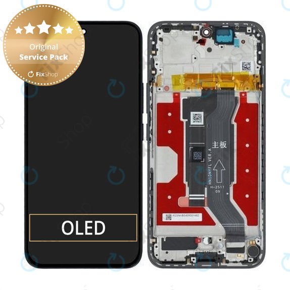 Honor 400 - LCD Display + Touchscreen Front Glas + Rahmen (Midnight Black) - 0235APNR Genuine Service Pack