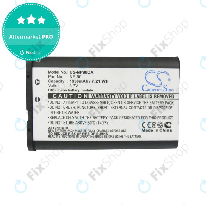 Batterie für Casio Exilim EX-H10, EX-FH100, EX-H15, EX-Z2000, EX-H20G, 1950mAh, Li-Ion, 3.7V, NP-90, HQ
