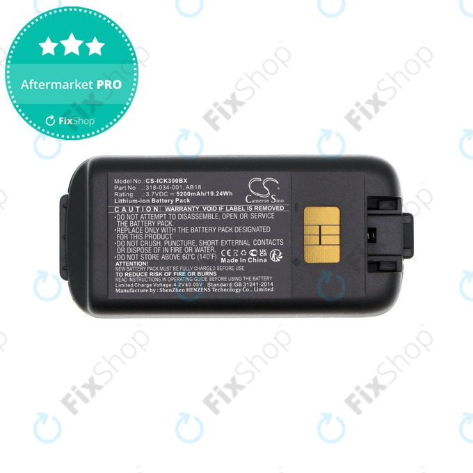 Batterie für Intermec CK3, CK3A, CK3X, CK3R, CK3C, CK3C1, CK3N, 5200mAh, Li-Ion, 3.7V, 318-034-001, HQ