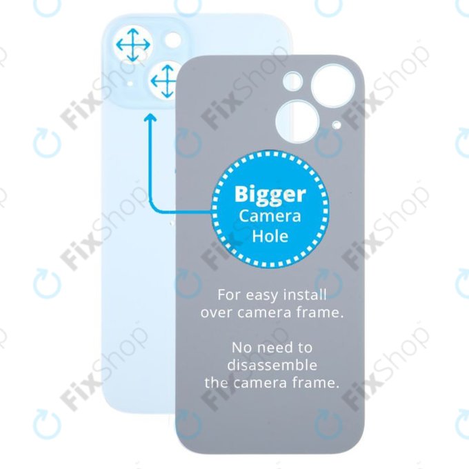 Apple iPhone 15 - Backcover Glas Vergrössertes Ringloch für die Kamera (Blue)