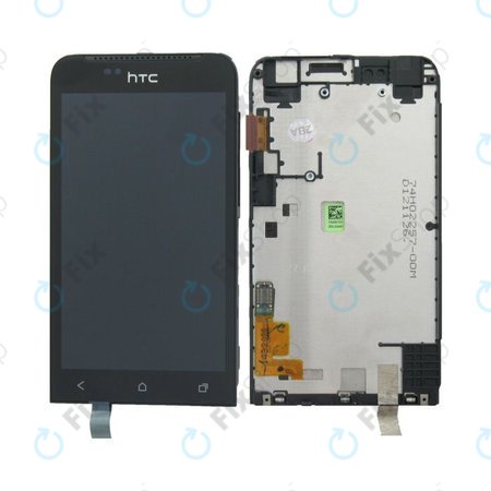 HTC One V - LCD Display + Touchscreen Front Glas + Rahmen - 80H01297-00, 80H01297-03 Genuine Service Pack
