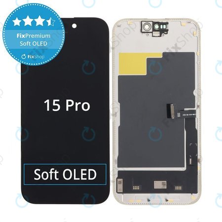 Apple iPhone 15 Pro - LCD Display + Touchscreen Front Glas + Rahmen Soft OLED FixPremium JCID