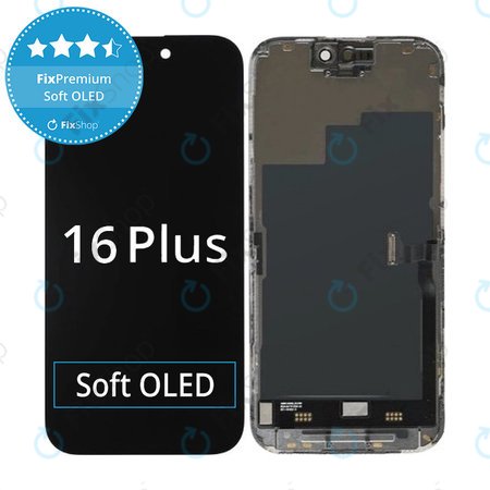 Apple iPhone 16 Plus - LCD Display + Touchscreen Front Glas + Rahmen Soft OLED FixPremium