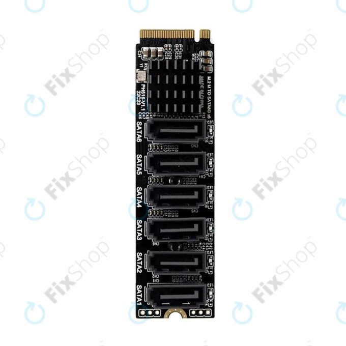 M.2 NVMe Erweiterungskarte mit 6 SATA III Ports
