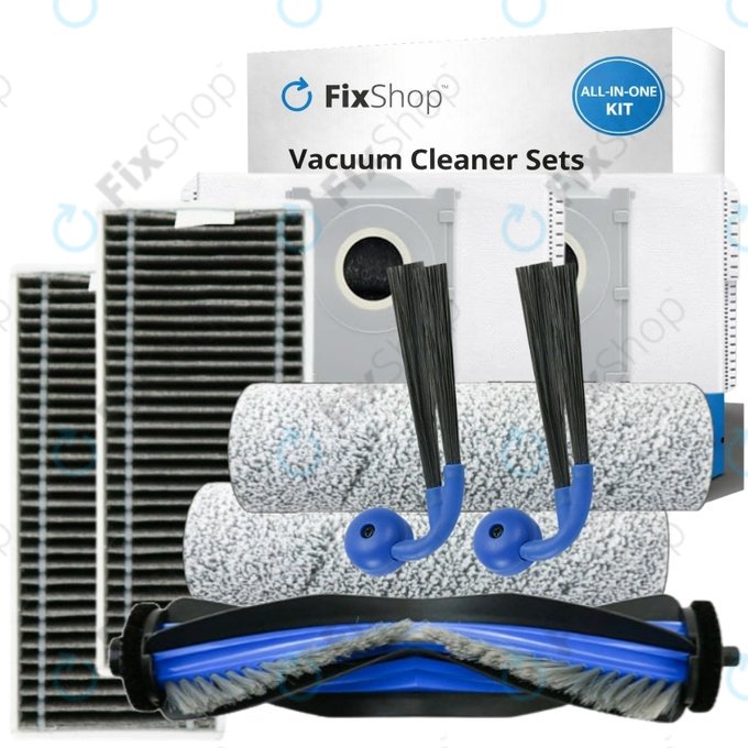Ersatzteilset für Ecovacs Deebot X9 Pro Omni (1x Hauptbürste, 2x Filter, 2x Seitenbürste, 2x Wischtuch, 2x Staubbeutel)