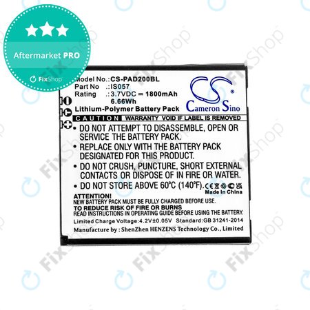 Batterie für Pax myPOS D200, D200T, IS275, D200, 1800mAh, Li-Pol, 3.7V, IS057, HQ