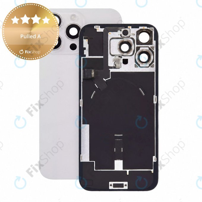 Glas der Rückabdeckung für iPhone 16 Pro Max, White Titanium, Pulled A