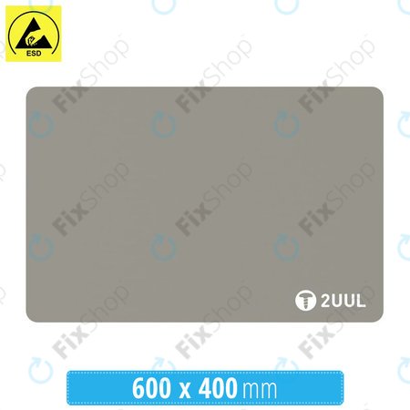2UUL - ESD Antistatisches hitzebeständiges Silikonpad mit Anti-Staub-Beschichtung - 60 x 40cm (Grau)